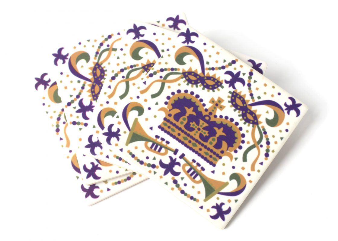 Coaster - Mardi Gras Set of 4