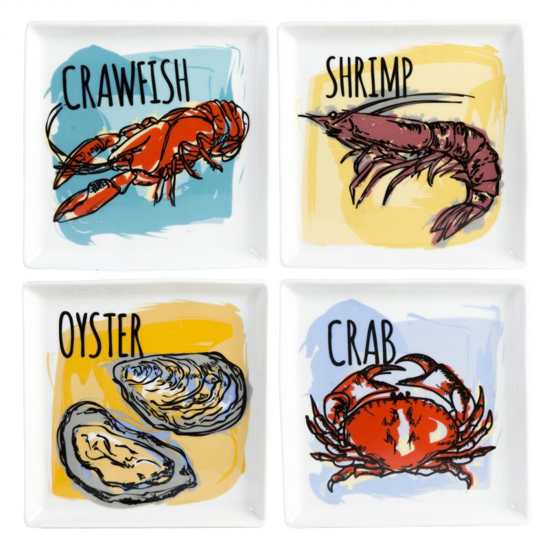 Seafood Appetizer Plates Set of 4