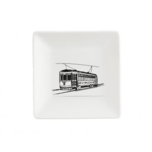 Trinket Tray - Black and White Street Car