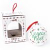 Joyeux Noel Glass Christmas Tree Ornament