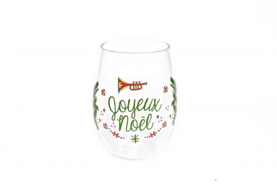 Stemless Wine Glass - Joyeux Noel