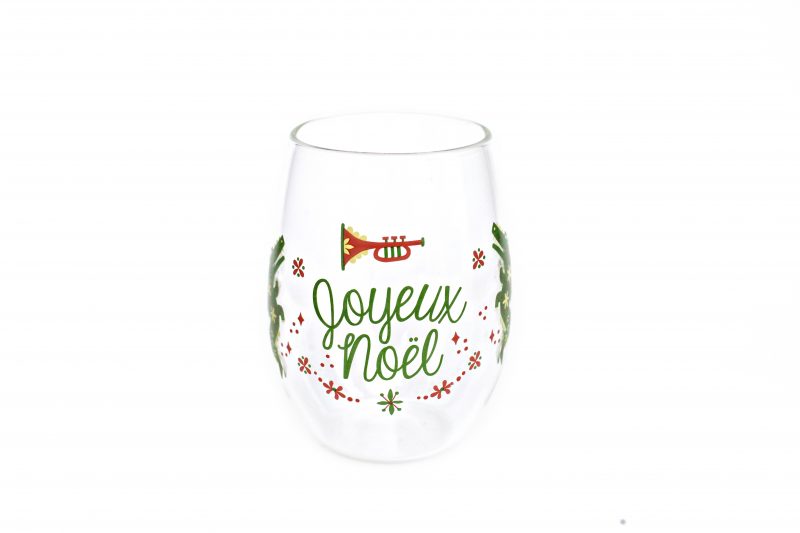 Stemless Wine Glass - Joyeux Noel