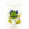 Stemless Wine Glass - Mardi Gras Mask