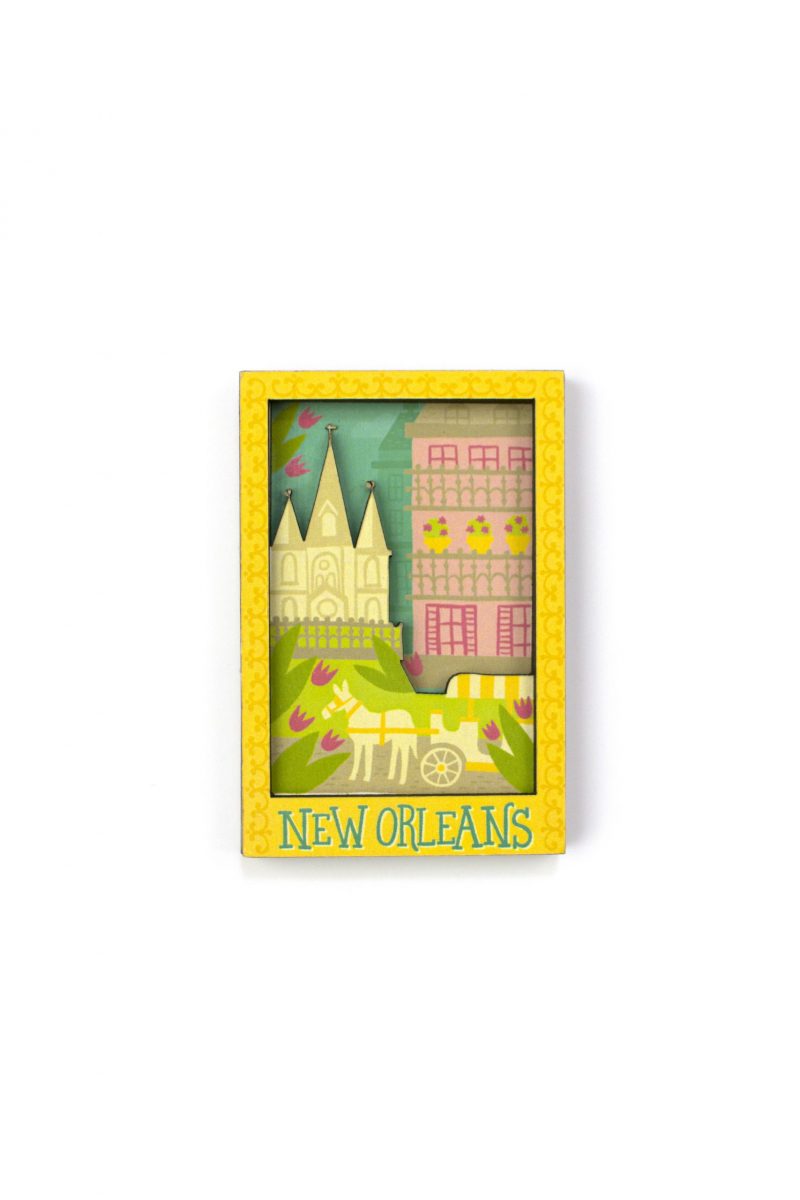Wooden 3D Magnet - New Orleans