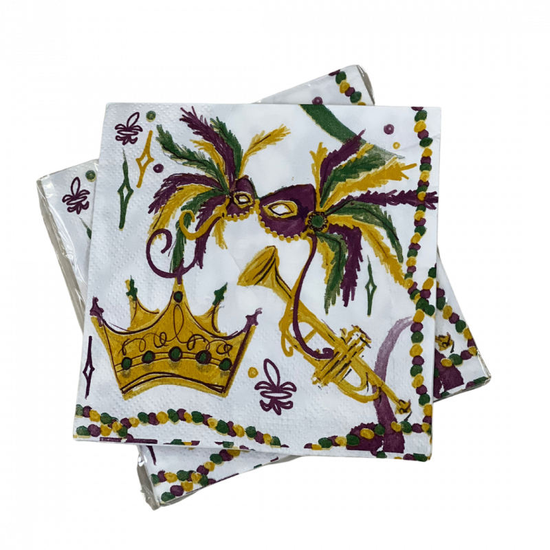 Cocktail Napkins - Mardi Gras Mask