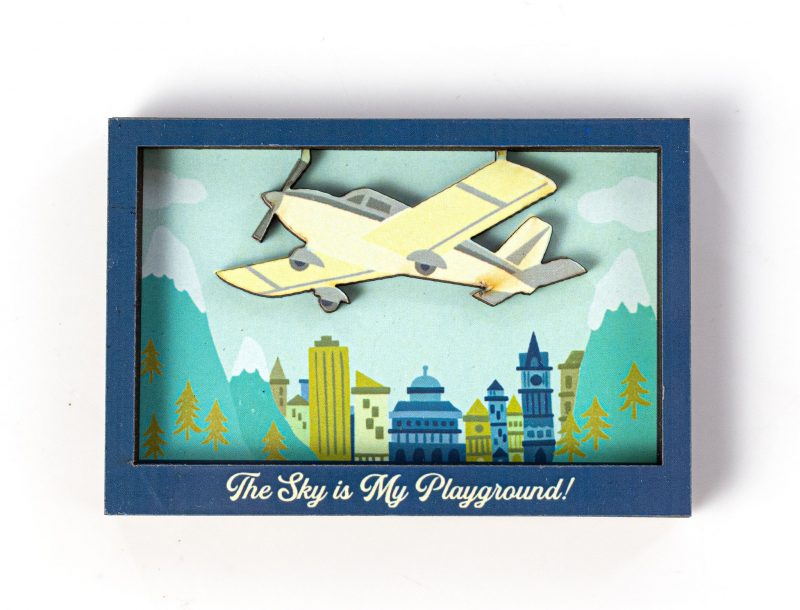 3D Wooden Magnet - The Sky is my Playground