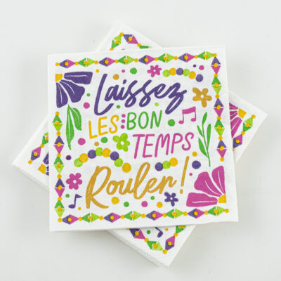 Napkins - Mardi Gras Flowers