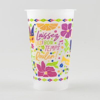Disposable Cups - Mardi Gras Flowers