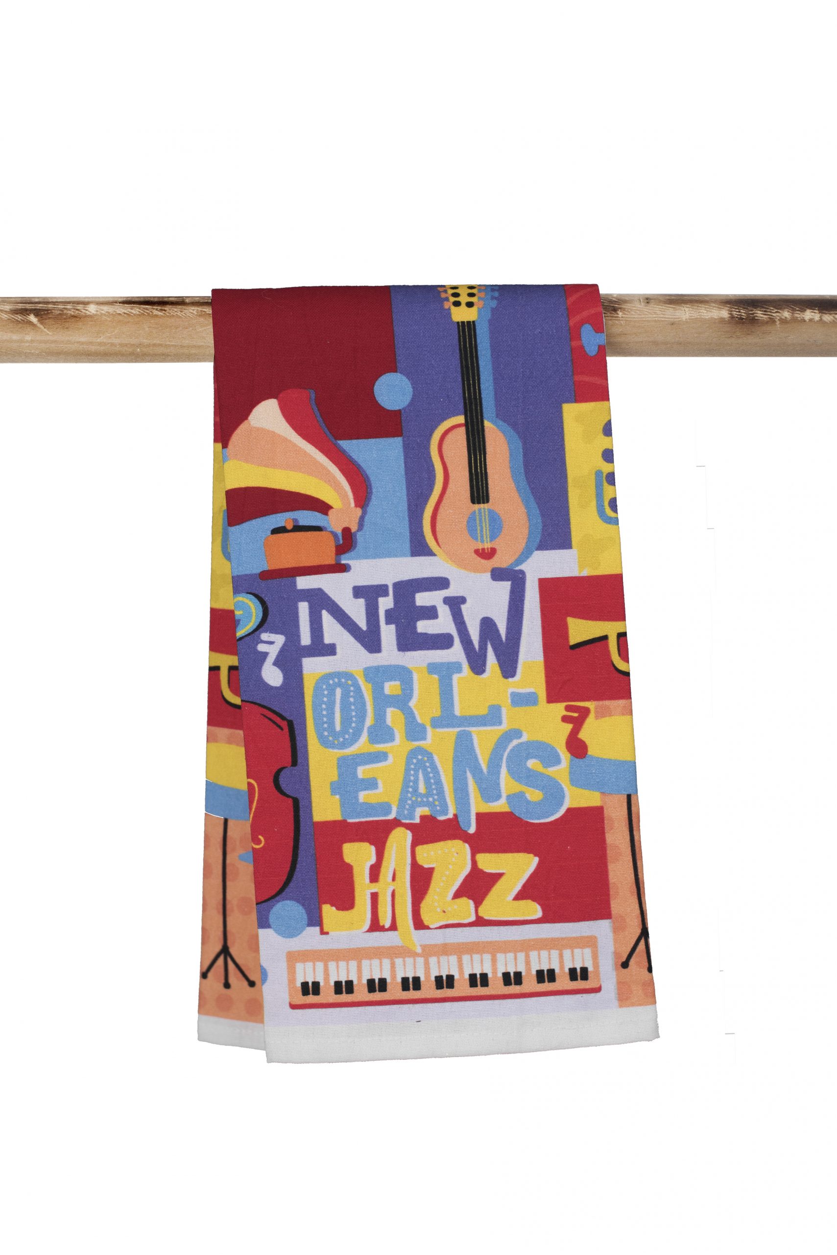 Colorful new orleans jazz kitchen towel the parish line